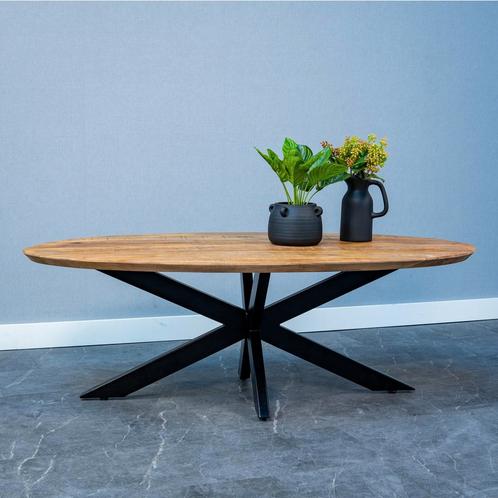 Salontafel Mangohout Tess Ovaal 130x70 cm, Huis en Inrichting, Tafels | Salontafels, 50 tot 100 cm, 100 tot 150 cm, Ovaal, Nieuw