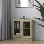 vidaXL Vitrinekast 82,5x30,5x80 cm bewerkt hout sonoma, Huis en Inrichting, Kasten | Boekenkasten, Verzenden, Nieuw, 50 tot 100 cm
