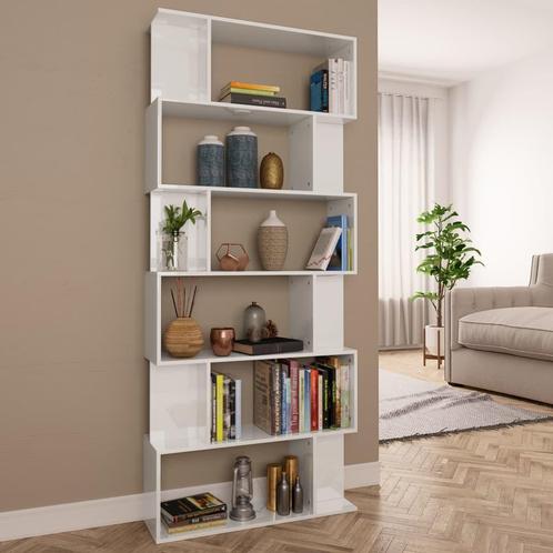 vidaXL Boekenkast/kamerscherm 80x24x192 cm hoogglans wit, Huis en Inrichting, Kasten | Boekenkasten, Minder dan 25 cm, Nieuw, Overige houtsoorten