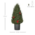 TRUUSK Kerstboom 50 cm - Cypressen met 7 rode bessen en 6 de, Diversen, Kerst, Verzenden, Nieuw