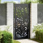 vidaXL Poort met golfontwerp 105x205 cm staal zwart, Tuin en Terras, Tuinpoorten, Verzenden, Nieuw