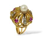 Ring - 14 karaat Geel goud, 14K Geelgouden ring met parel,, Sieraden, Tassen en Uiterlijk, Ringen, Nieuw