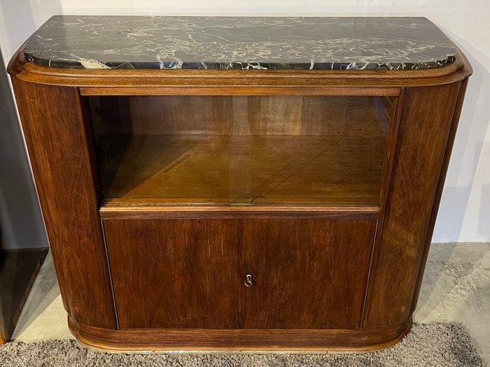 Buffetkast - Marmer, Glas, Mahonie, Antiek en Kunst, Kunst | Designobjecten