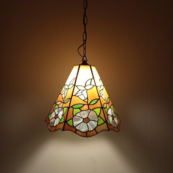 Plafondlamp - Tiffany-stijl - Glas-in-lood - Floraal motief, Huis en Inrichting, Overige Huis en Inrichting