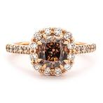 Ring Roségoud Bruin Diamant  (Natuurlijk gekleurd) - Diamant