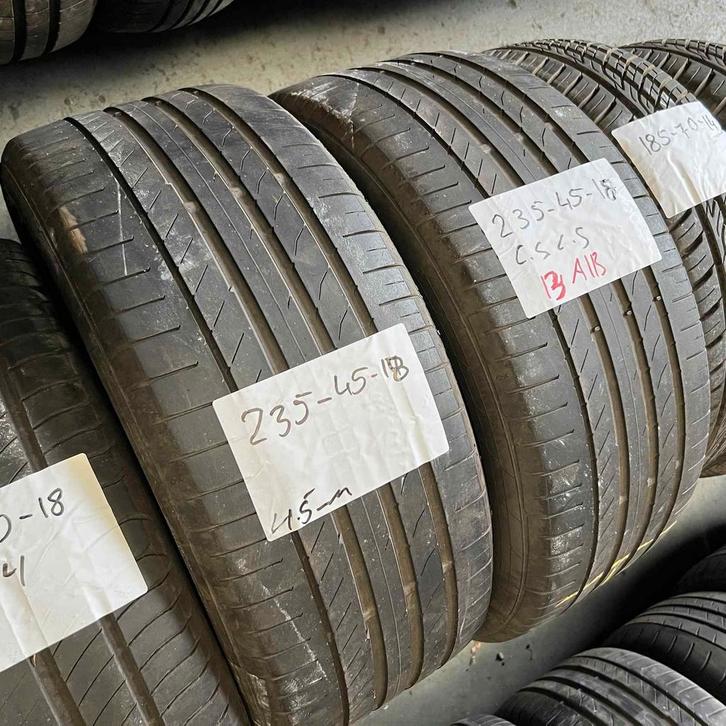 2 x Continental SportContact 5 235-45-18 Zomerbanden 4,5mm, Auto-onderdelen, Banden en Velgen, 18 inch, Zomerbanden, 235 mm, Personenwagen