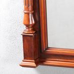 Notenhouten schouwspiegel Historisme ca 1880 met zuilen No95, Antiek en Kunst, Antiek | Spiegels, Ophalen of Verzenden