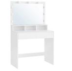 Kaptafel met LED-Verlichting en Spiegel, 2 Lades, Verzenden, Nieuw