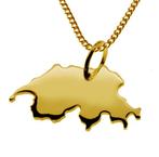 Gouden Landkaart Zwitserland ketting hanger, Verzenden, Nieuw