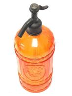 Fles - Oranje sifon met reliëf en een loodkraan, Antiek en Kunst