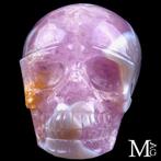 Amethist en Chalcedony - Fijn gesneden schedel - Prachtig, Antiek en Kunst