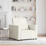 vidaXL Enkele Slaapbank met wielen Crème 90 x 165 x 87 cm, Huis en Inrichting, Fauteuils, Verzenden, Nieuw