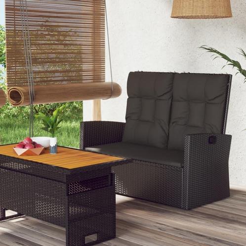 vidaXL Tuinbank verstelbaar met kussens 118 cm poly rattan, Tuin en Terras, Tuinbanken, Nieuw, Rotan, Verzenden
