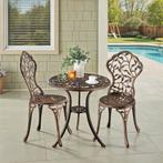 Bistroset Lyon voor 2 personen, weerbestendig aluminium - zw, Tuin en Terras, Tuinsets en Loungesets, Verzenden, Nieuw