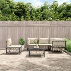 vidaXL 6-delige Loungeset met kussens poly rattan, Verzenden, Nieuw, Rotan, Loungeset