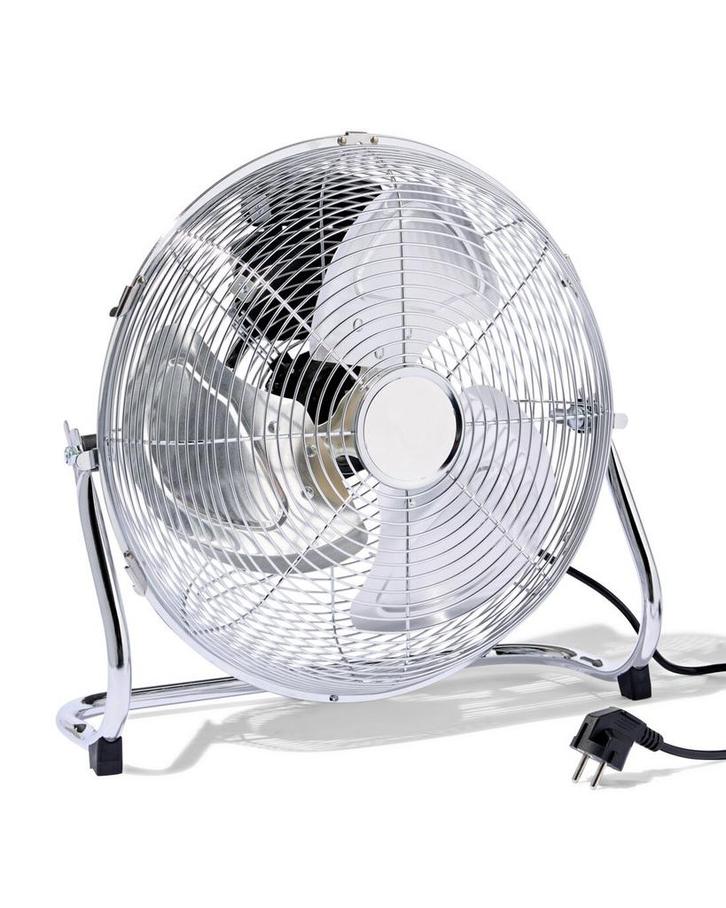 HEMA Vloerventilator extra power chroom Ø35cm, Witgoed en Apparatuur, Airco's, Nieuw, Verzenden