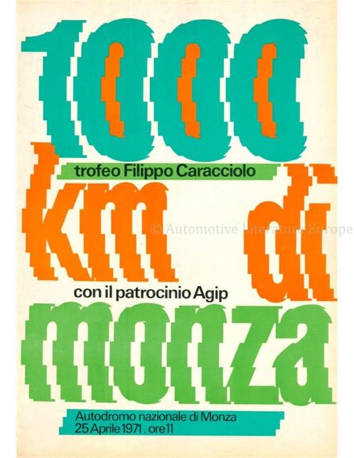 1000 KM DI MONZA, TROFEO FILIPPO CARACCIOLO, 25 APRIL 1971, Boeken, Auto's | Boeken