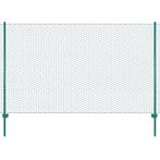 vidaXL Draadgaashek met palen 25x1,5 m staal groen, Verzenden, Nieuw, IJzer, 1 tot 2 meter