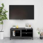 vidaXL Tv-meubel 90x30x44 cm staal en glas antracietkleurig, Huis en Inrichting, Kasten | Televisiemeubels, Minder dan 50 cm, Verzenden