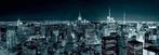 Kunstdruk Shutterstock - Manhatten Skyline at Night 95x33cm, Verzenden, Nieuw
