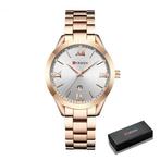 Gouden Luxe Horloge voor Dames - Roestvrij Staal Armband 3, Verzenden, Nieuw, Curren