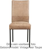 Set van 6 Donkerblauwe leren moderne eetkamerstoelen - poot, Huis en Inrichting, Stoelen, Overige kleuren, Nieuw, Leer, Ophalen of Verzenden