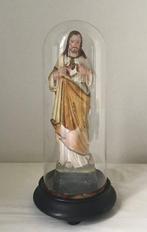 Beeld, Heilig Hart van Jezus onder glazen stolp - 38 cm -
