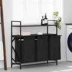 vidaXL Wasmand 3 vakken met planken bruin eikenkleurig, Tuin en Terras, Verzenden, Nieuw