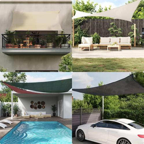 vidaXL Zonnezeil 160 g/m² driehoekig 4x4x5,8 m HDPE, Tuin en Terras, Zonneschermen, Nieuw, Verzenden