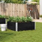 vidaXL Plantenbak 100x100 cm massief grenenhout zwart, Tuin en Terras, Bloembakken en Plantenbakken, Verzenden, Nieuw, Hout
