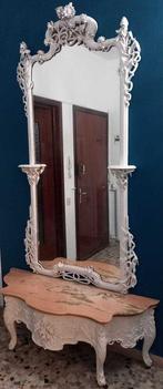 Wandspiegel (2) - hout en glas - Indrukwekkende spiegel en, Antiek en Kunst