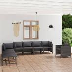 vidaXL 8-delige Loungeset met kussens poly rattan grijs, Verzenden, Nieuw, Rotan, Loungeset