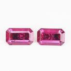 2 pcs Roze, Paars Toermalijn - 3.93 ct - International, Nieuw