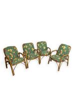 Stoel - Set van vier rotan/bamboe fauteuils, Antiek en Kunst, Curiosa en Brocante