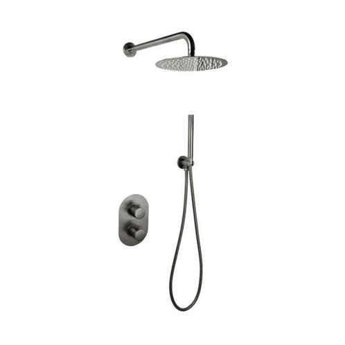 Sani Royal Inbouw Regendouche Doucheset Gun Metal messing, Doe-het-zelf en Verbouw, Sanitair