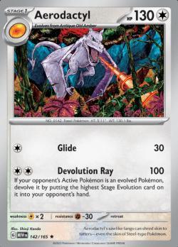 Aerodactyl 142/165 holo pokemon 151, Hobby en Vrije tijd, Verzamelkaartspellen | Pokémon, Losse kaart, Nieuw, Foil, Ophalen of Verzenden