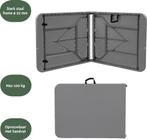2dekans | BRASQ Inklapbare Vouwtafel Grijs - 180x70x74cm-, Caravans en Kamperen, Ophalen of Verzenden, Zo goed als nieuw