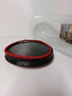 Stolp - Glazuur, Hout - 1940-1950 - Glazen stolp op blok -