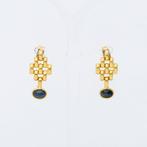 Oorbellen - 18 karaat Geel goud - Saffier, Nieuw