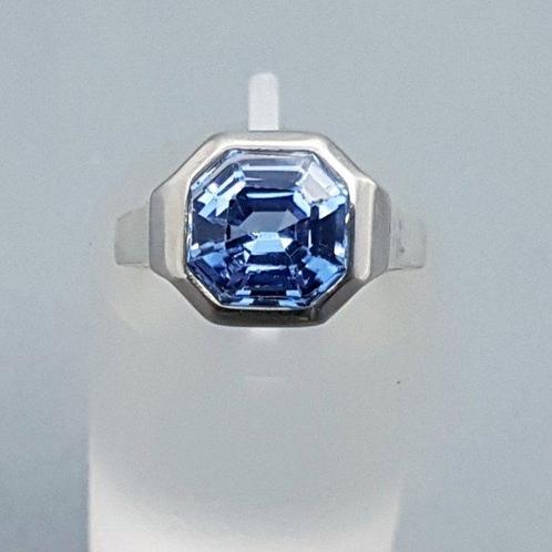 Zilver, Art Deco - Ring - Blauwe Spinel (Getest!), Antiek en Kunst, Kunst | Designobjecten