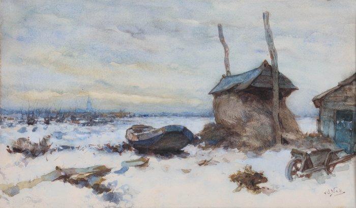 Willem Hendrik van der Nat (1864–1929) - Winters landschap, Antiek en Kunst, Kunst | Schilderijen | Klassiek