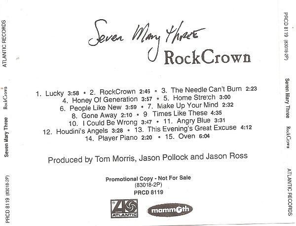 cd promo - Seven Mary Three - Rock Crown, Cd's en Dvd's, Cd's | Rock, Zo goed als nieuw, Verzenden