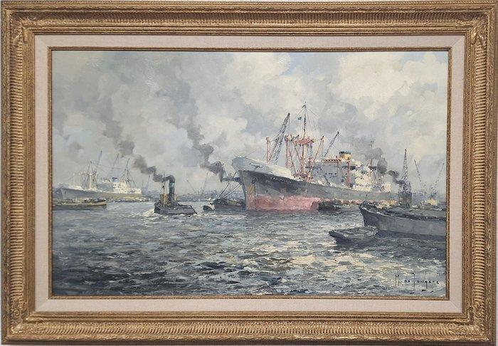 Marinus de Jongere (1912-1977) - Zicht op de Rotterdamse, Antiek en Kunst, Kunst | Schilderijen | Klassiek