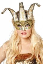 Masker Joker met belletjes goud, Ophalen of Verzenden, Nieuw