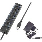 Renkforce USB 3.2 - hub 7 poorten - individueel schakelbaar, Doe-het-zelf en Verbouw, Elektra en Kabels, Nieuw, Verzenden