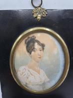 Miniatuur figuur - Miniatuur portretje 1800-1850 - Hout,, Antiek en Kunst