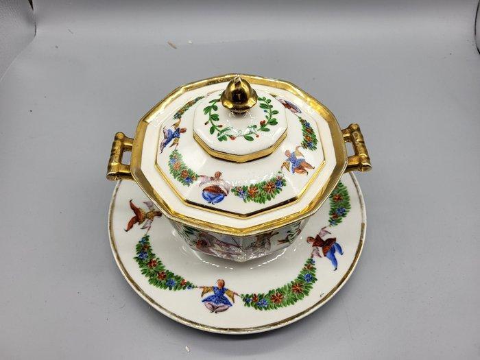 Porcelaine de Paris - Tureen - rare légumier couvert decors, Antiek en Kunst, Antiek | Meubels | Tafels