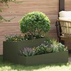 vidaXL Tuin Bloempot Olijfgroen 80 x 80 x 50 cm Koudgewalst, Verzenden, Nieuw, Metaal, 60 tot 100 cm
