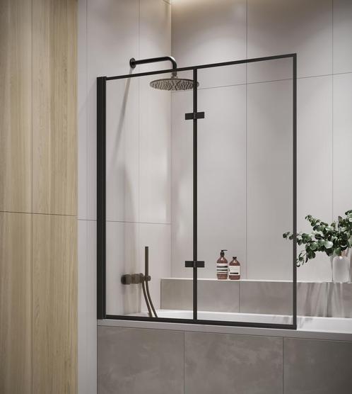 Badwand Medal 110 x 140 cm Zwart Badscherm Draaibaar 5 mm, Doe-het-zelf en Verbouw, Sanitair, Nieuw, Bad, Verzenden