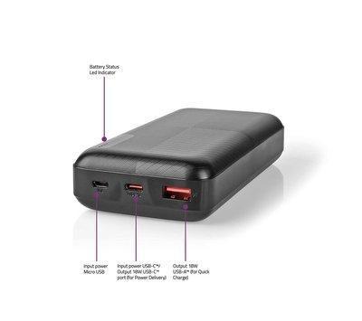 Nedis Powerbank | 20000 mAh | 2x 3.0 A | Outputs: 2, Telecommunicatie, Powerbanks, Nieuw, Verzenden